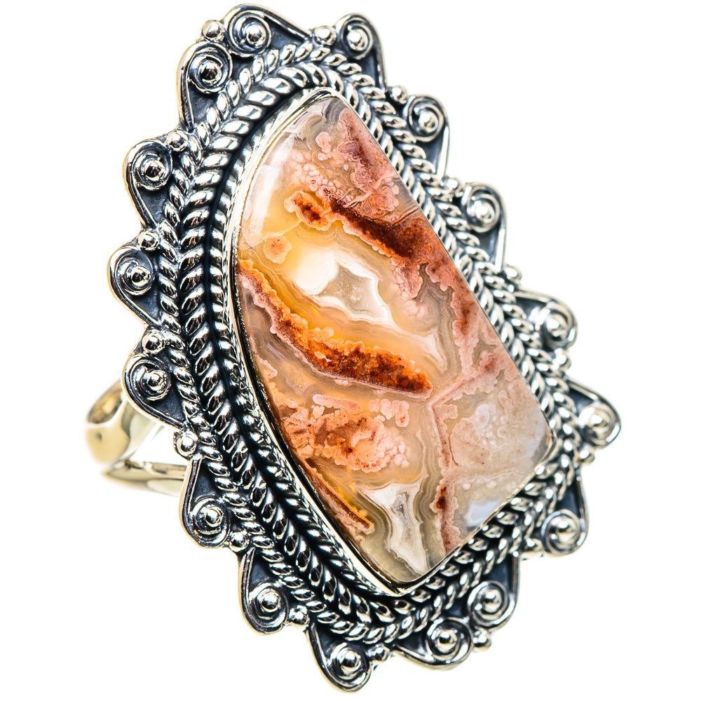 Crazy Lace Agate Rings handcrafted by Ana Silver Co - RING96122 - Photo 2