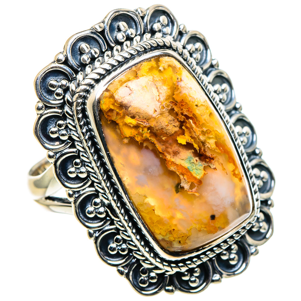 Plume Agate Rings handcrafted by Ana Silver Co - RING96166 - Photo 2