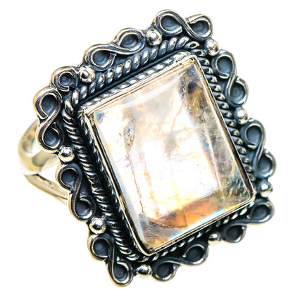 Rainbow Moonstone Rings handcrafted by Ana Silver Co - RING96177