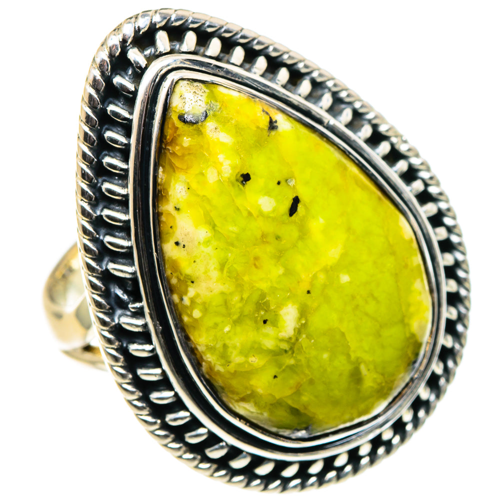 African Green Opal Rings handcrafted by Ana Silver Co - RING96178