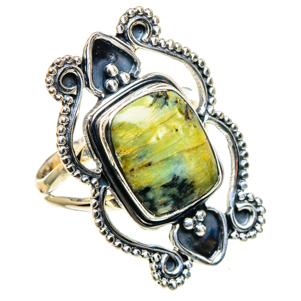 African Green Opal Rings handcrafted by Ana Silver Co - RING96216