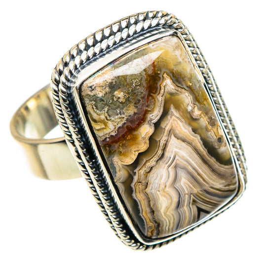 Laguna Lace Agate Rings handcrafted by Ana Silver Co - RING96223