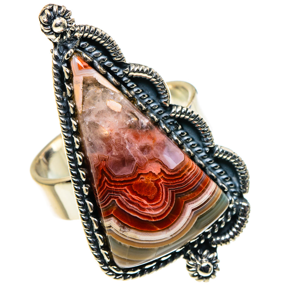 Crazy Lace Agate Rings handcrafted by Ana Silver Co - RING96251