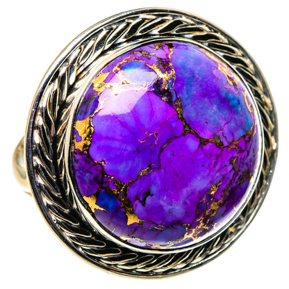 Purple Copper Composite Turquoise Rings handcrafted by Ana Silver Co - RING96256