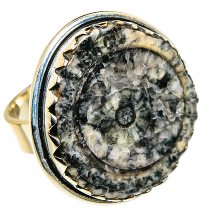 Goniatite Fossil Rings handcrafted by Ana Silver Co - RING96286 - Photo 2