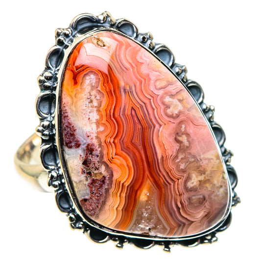 Crazy Lace Agate Rings handcrafted by Ana Silver Co - RING96290