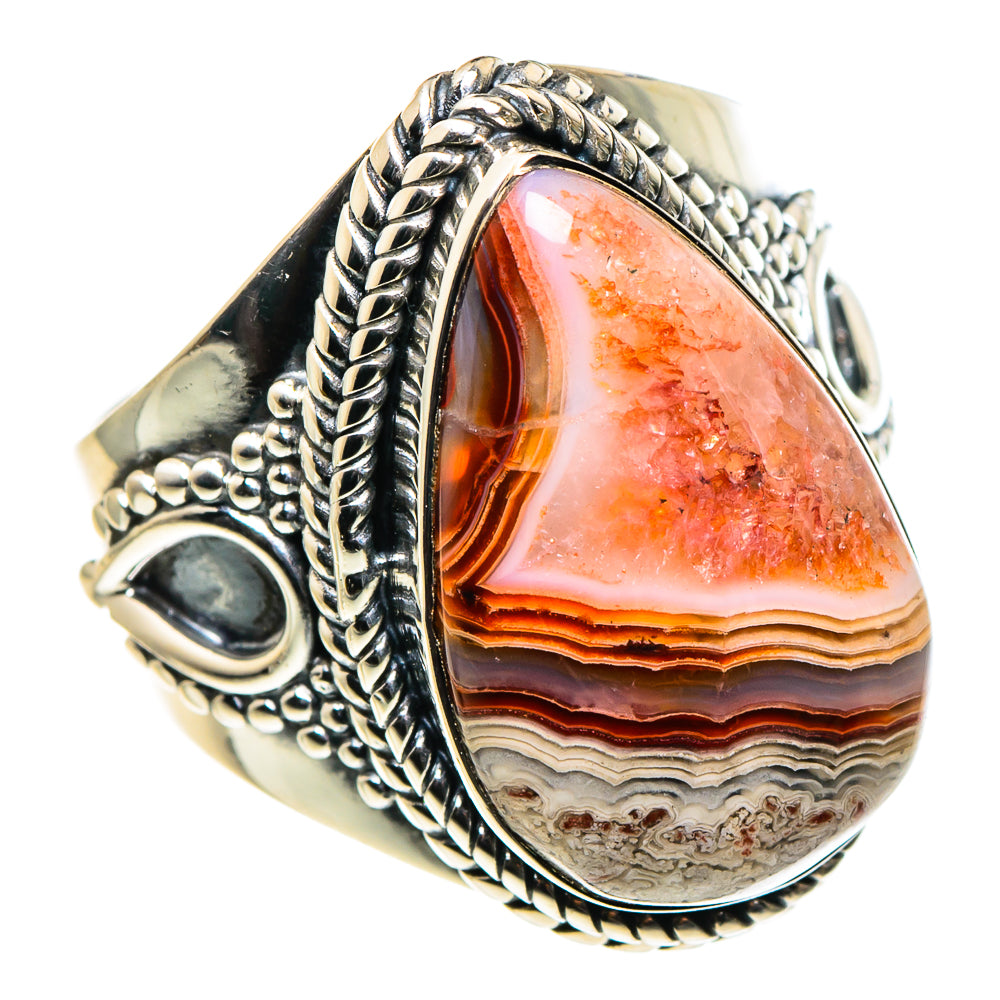 Crazy Lace Agate Rings handcrafted by Ana Silver Co - RING96293
