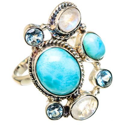 Aquamarine, Larimar, Tanzanite Rings handcrafted by Ana Silver Co - RING96305