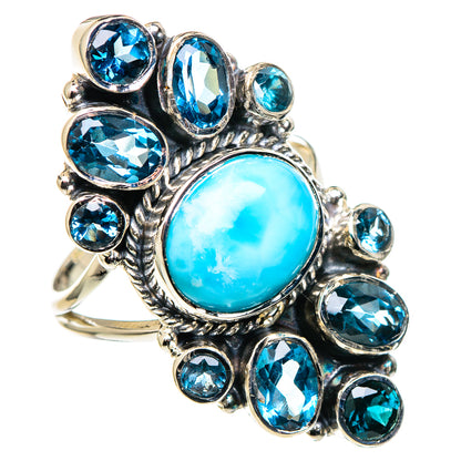 Aquamarine, Tanzanite Rings handcrafted by Ana Silver Co - RING96307