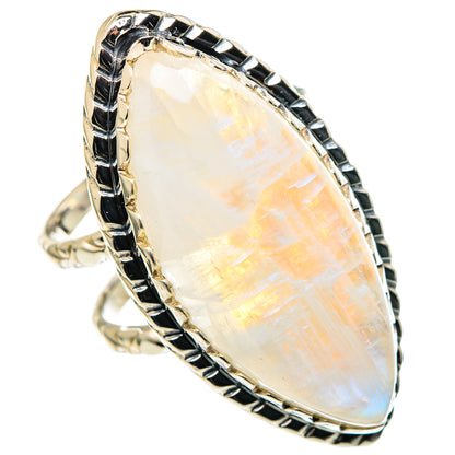 Rainbow Moonstone Rings handcrafted by Ana Silver Co - RING96374