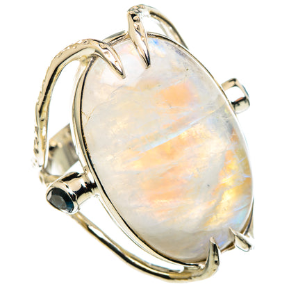 Rainbow Moonstone Rings handcrafted by Ana Silver Co - RING96376