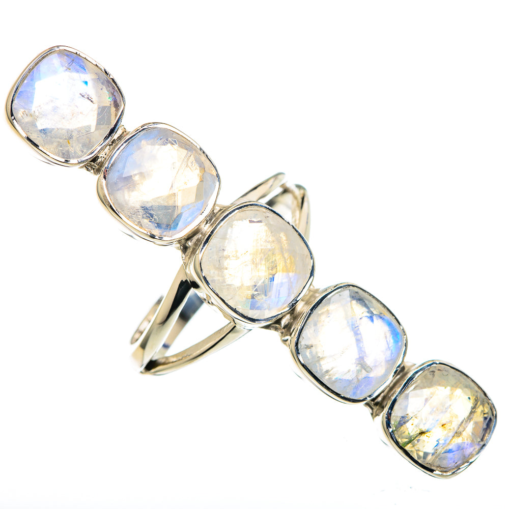 Rainbow Moonstone Rings handcrafted by Ana Silver Co - RING96379