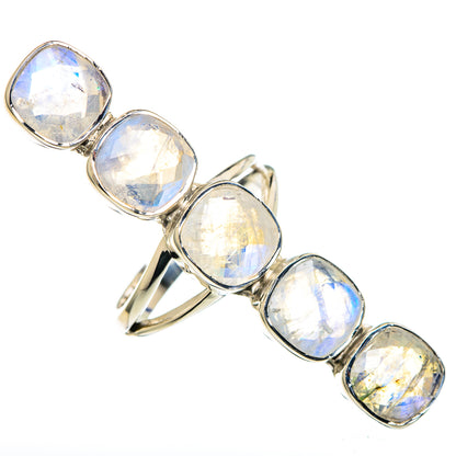 Rainbow Moonstone Rings handcrafted by Ana Silver Co - RING96379