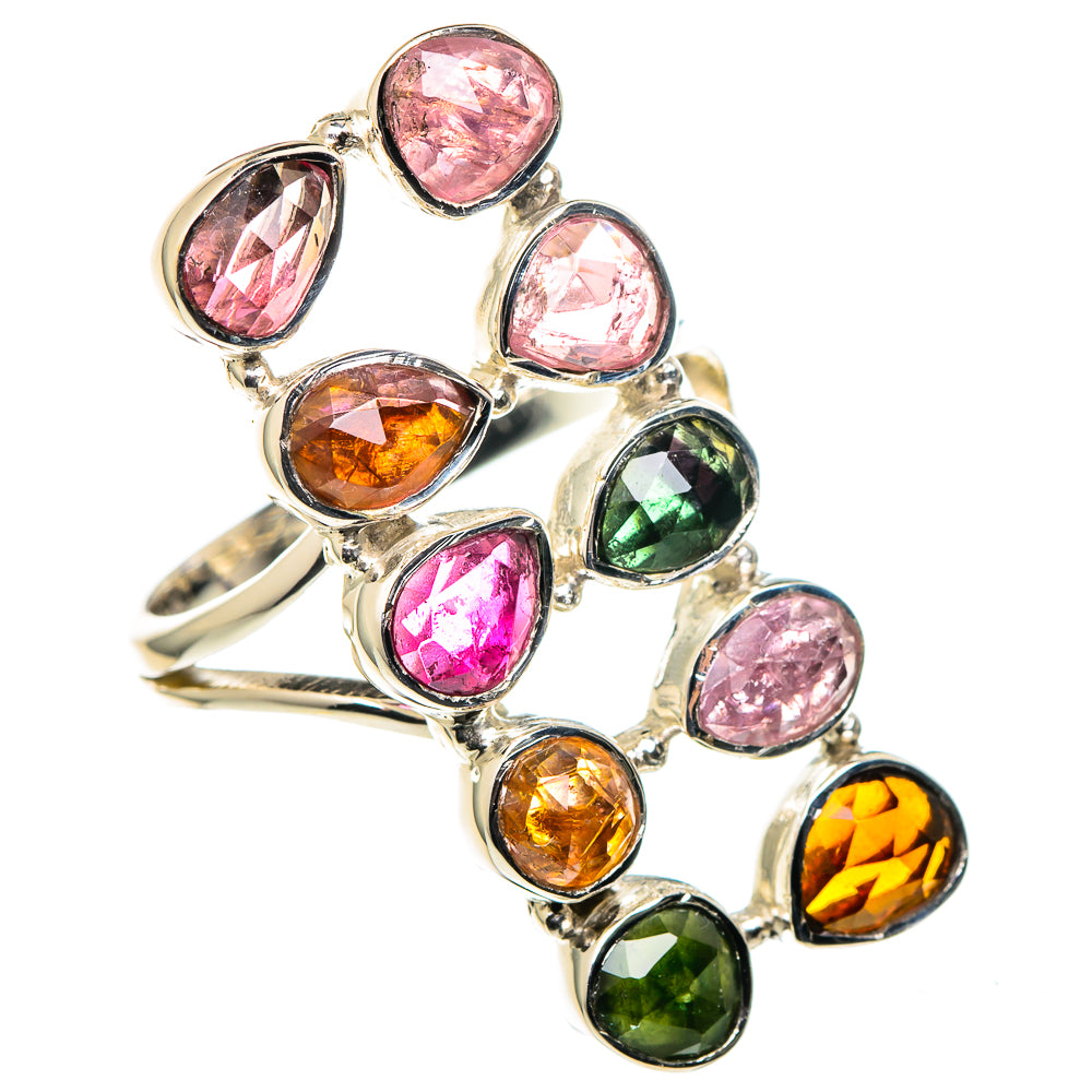 Rainbow Moonstone, Blue Topaz Rings handcrafted by Ana Silver Co - RING96384