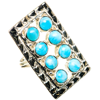 Rainbow Moonstone, Larimar, Blue Topaz Rings handcrafted by Ana Silver Co - RING96386