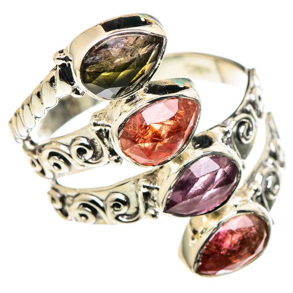 Watermelon Tourmaline Rings handcrafted by Ana Silver Co - RING96421