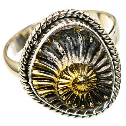 Pyrite Fossil Rings handcrafted by Ana Silver Co - RING96442