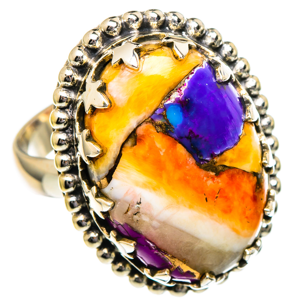 Spiny Oyster Turquoise Rings handcrafted by Ana Silver Co - RING96501