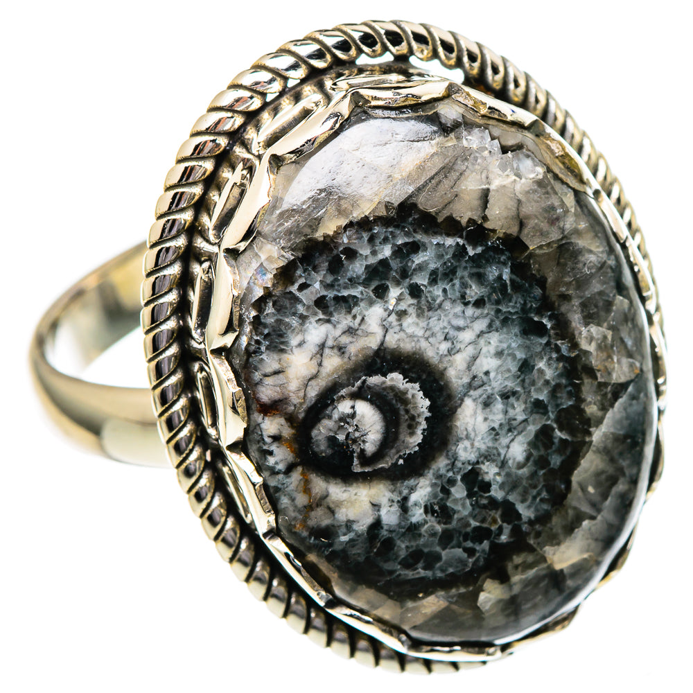 Moroccan Goniatite Fossil Rings handcrafted by Ana Silver Co - RING96564