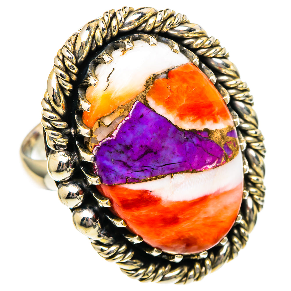 Spiny Oyster Turquoise Rings handcrafted by Ana Silver Co - RING96567