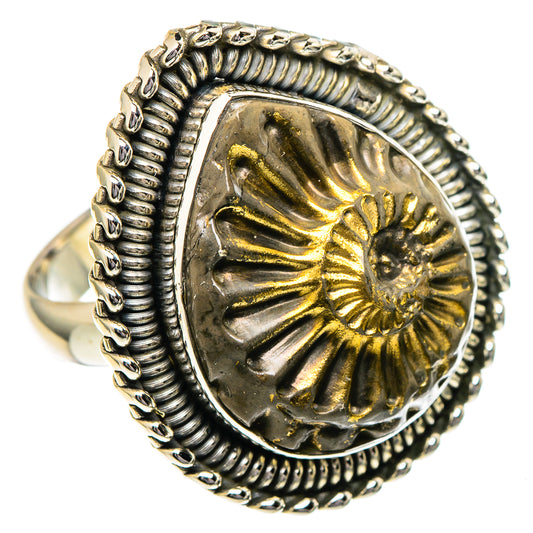 Pyrite Fossil Rings handcrafted by Ana Silver Co - RING96598