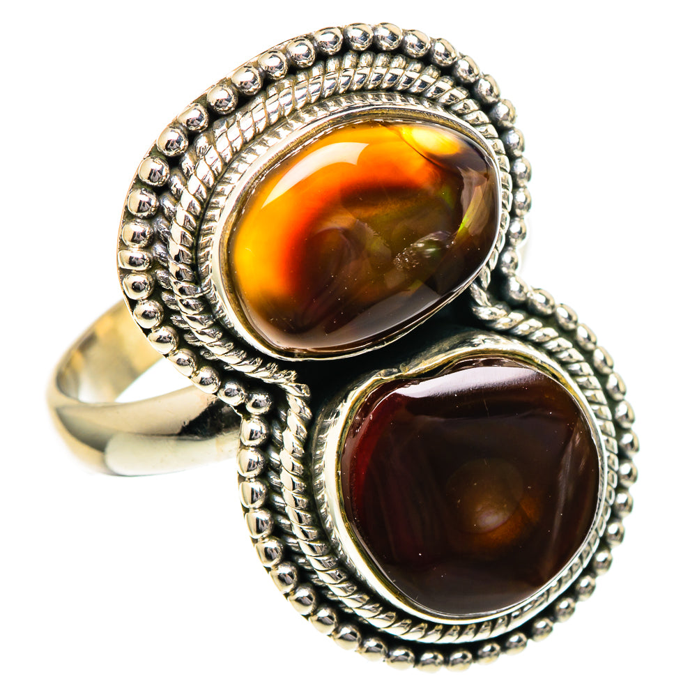 Mexican Fire Agate Rings handcrafted by Ana Silver Co - RING96671