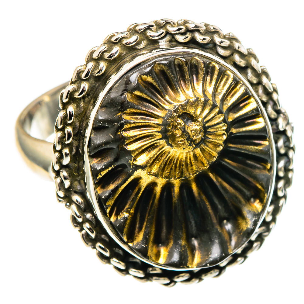 Pyrite Fossil Rings handcrafted by Ana Silver Co - RING96775