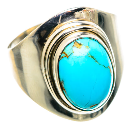 Blue Copper Composite Turquoise Rings handcrafted by Ana Silver Co - RING96782