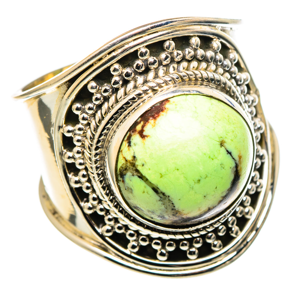 Lemon Chrysoprase Rings handcrafted by Ana Silver Co - RING96860