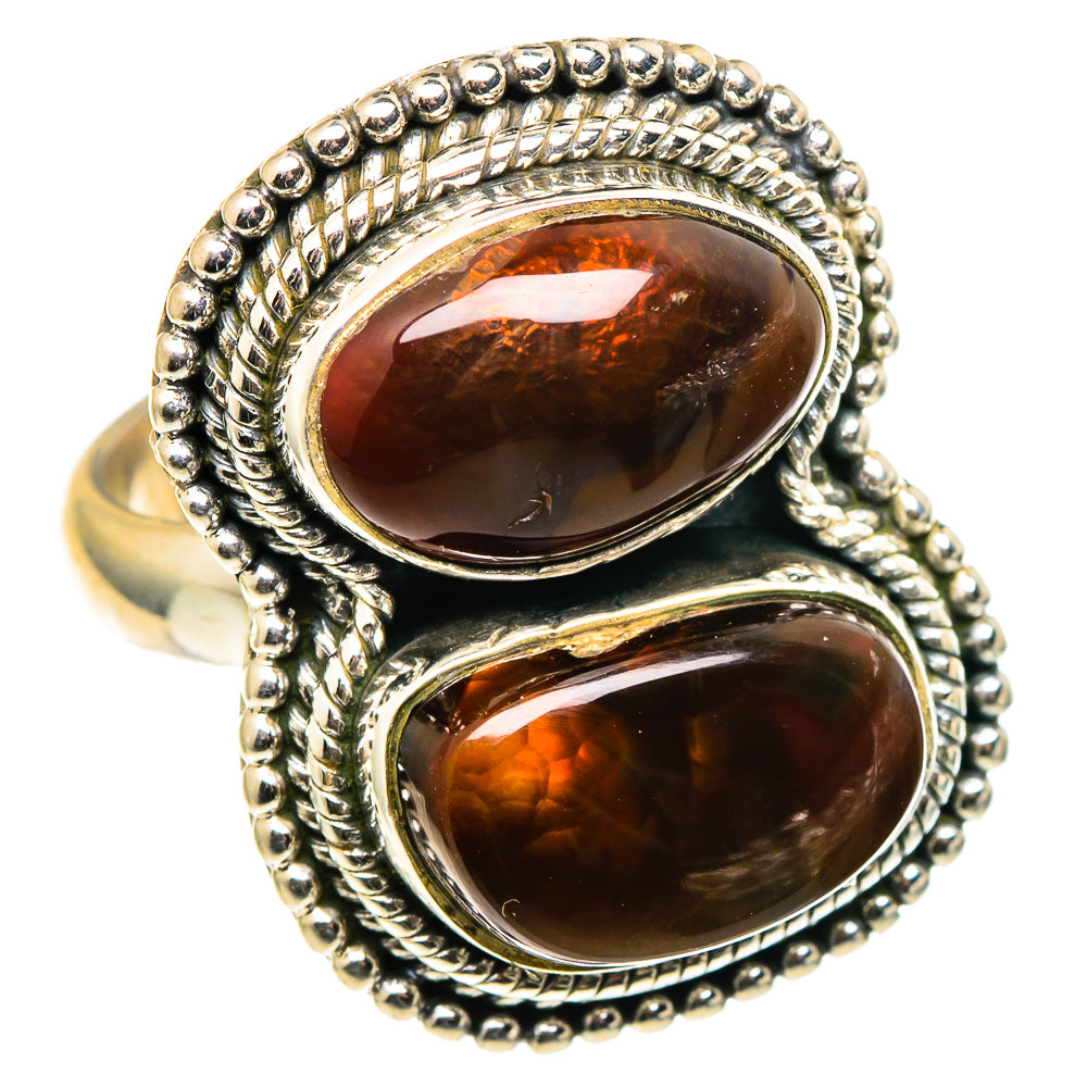 Mexican Fire Agate Rings handcrafted by Ana Silver Co - RING96871