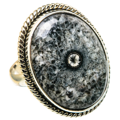 Moroccan Goniatite Fossil Rings handcrafted by Ana Silver Co - RING96956
