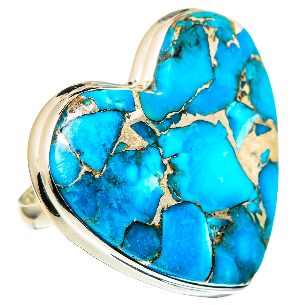 Blue Copper Composite Turquoise Rings handcrafted by Ana Silver Co - RING96969