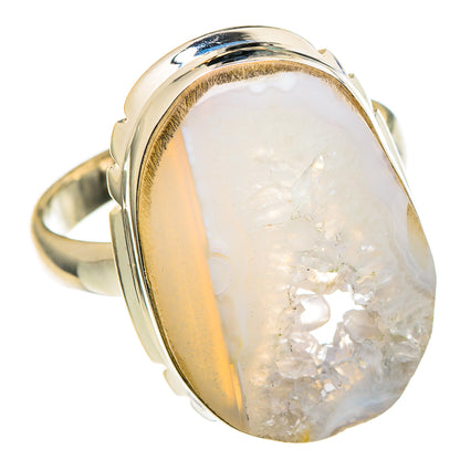 White Geode Slice Rings handcrafted by Ana Silver Co - RING97017 - Photo 2