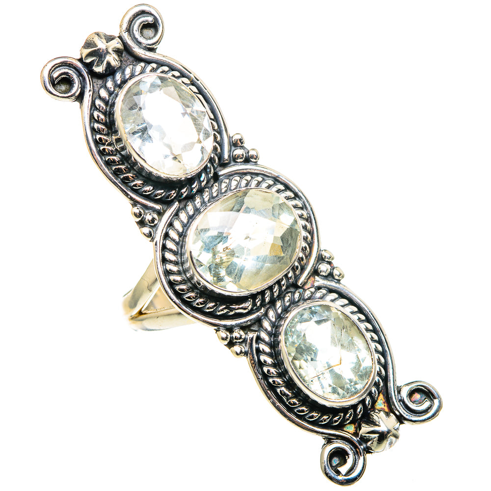 Green Amethyst Rings handcrafted by Ana Silver Co - RING97025