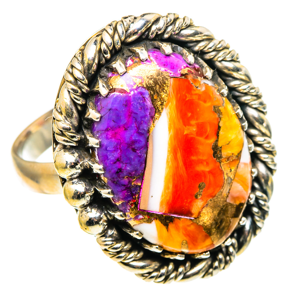 Spiny Oyster Turquoise Rings handcrafted by Ana Silver Co - RING97038