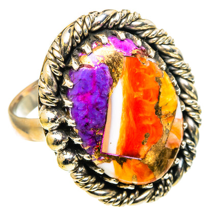 Spiny Oyster Turquoise Rings handcrafted by Ana Silver Co - RING97038