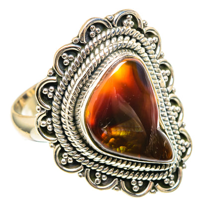 Mexican Fire Agate Rings handcrafted by Ana Silver Co - RING97163