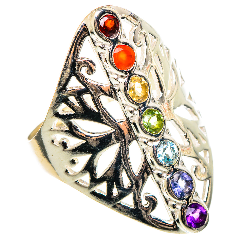 Multi-stone Chakra Rings handcrafted by Ana Silver Co - RING97182