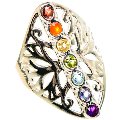 Multi-stone Chakra Rings handcrafted by Ana Silver Co - RING97212