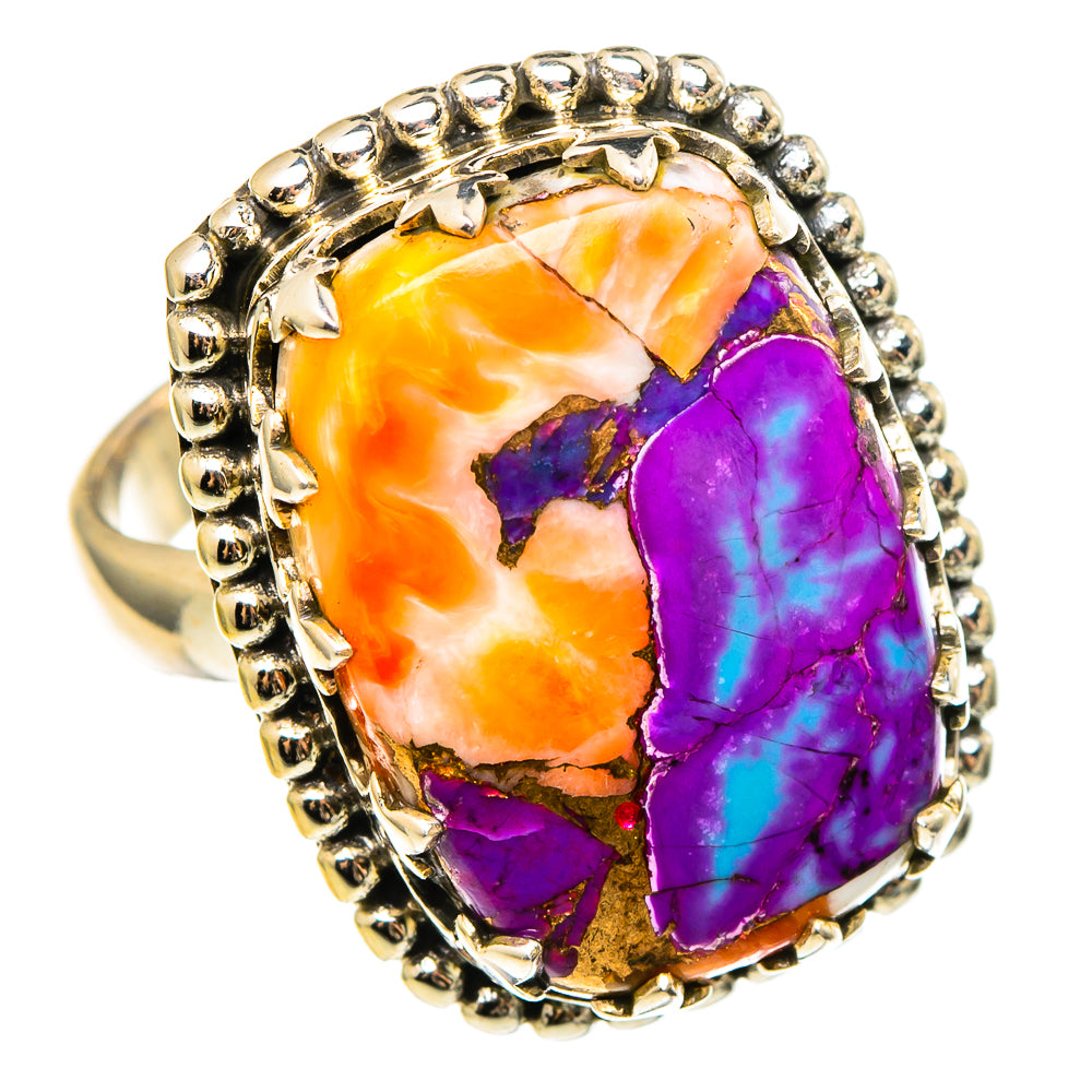Spiny Oyster Turquoise Rings handcrafted by Ana Silver Co - RING97273