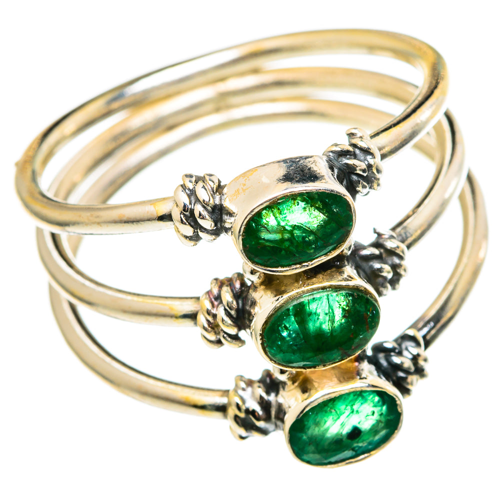 Zambian Emerald Rings handcrafted by Ana Silver Co - RING97285