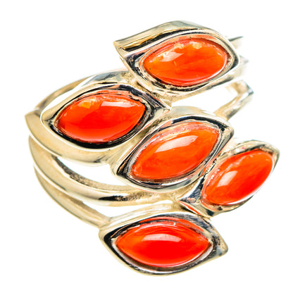 Mediterranean Red Coral Rings handcrafted by Ana Silver Co - RING97318