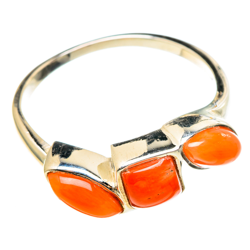 Mediterranean Red Coral Rings handcrafted by Ana Silver Co - RING97319