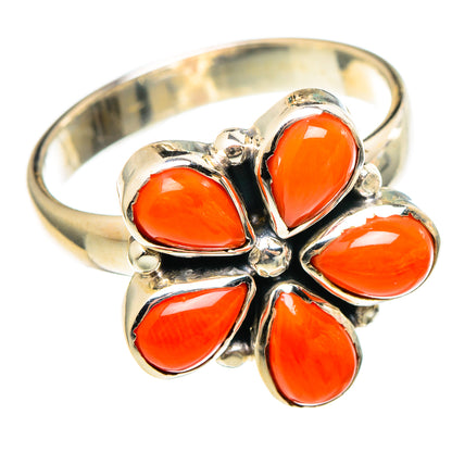 Mediterranean Red Coral Rings handcrafted by Ana Silver Co - RING97324