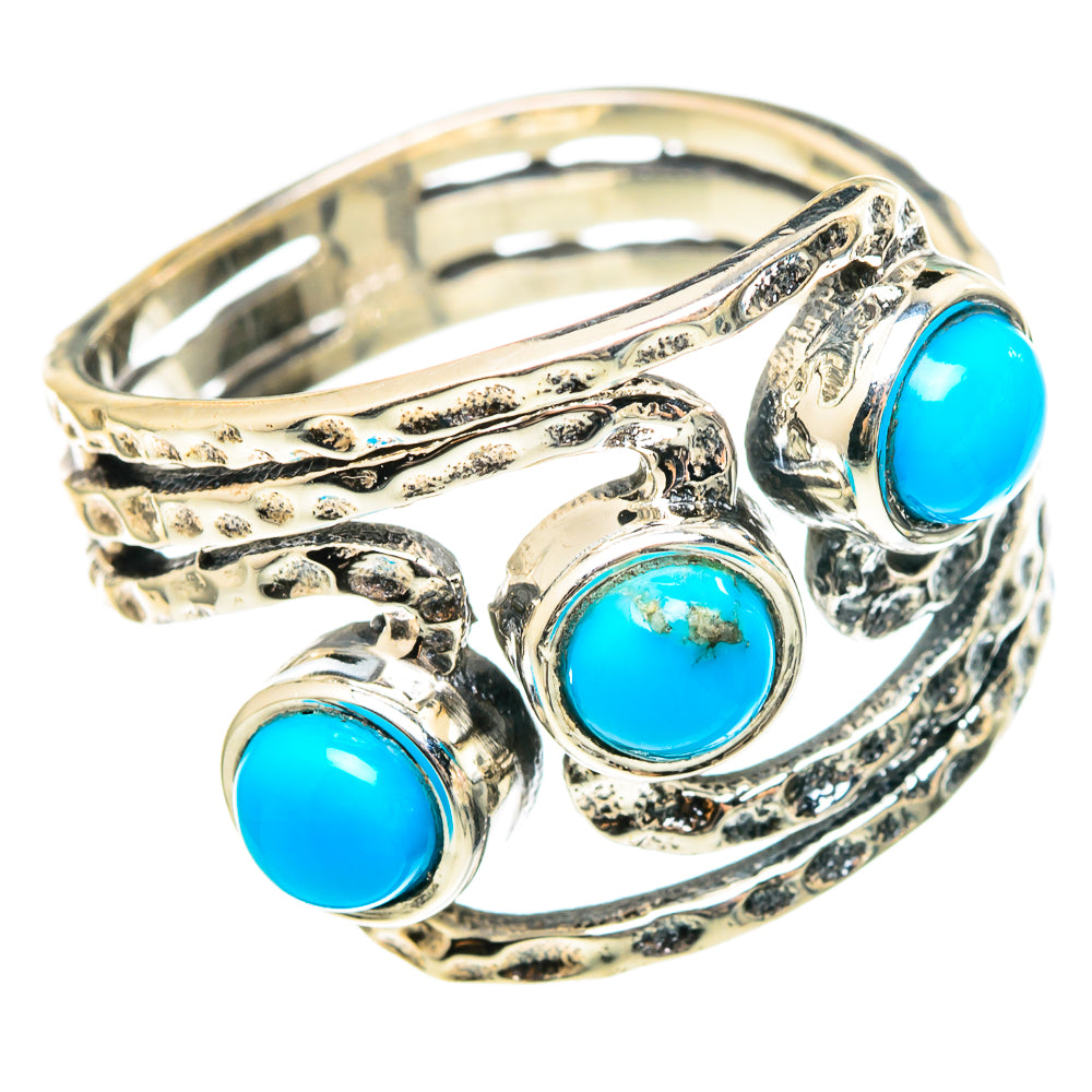 Blue Copper Composite Turquoise Rings handcrafted by Ana Silver Co - RING97344