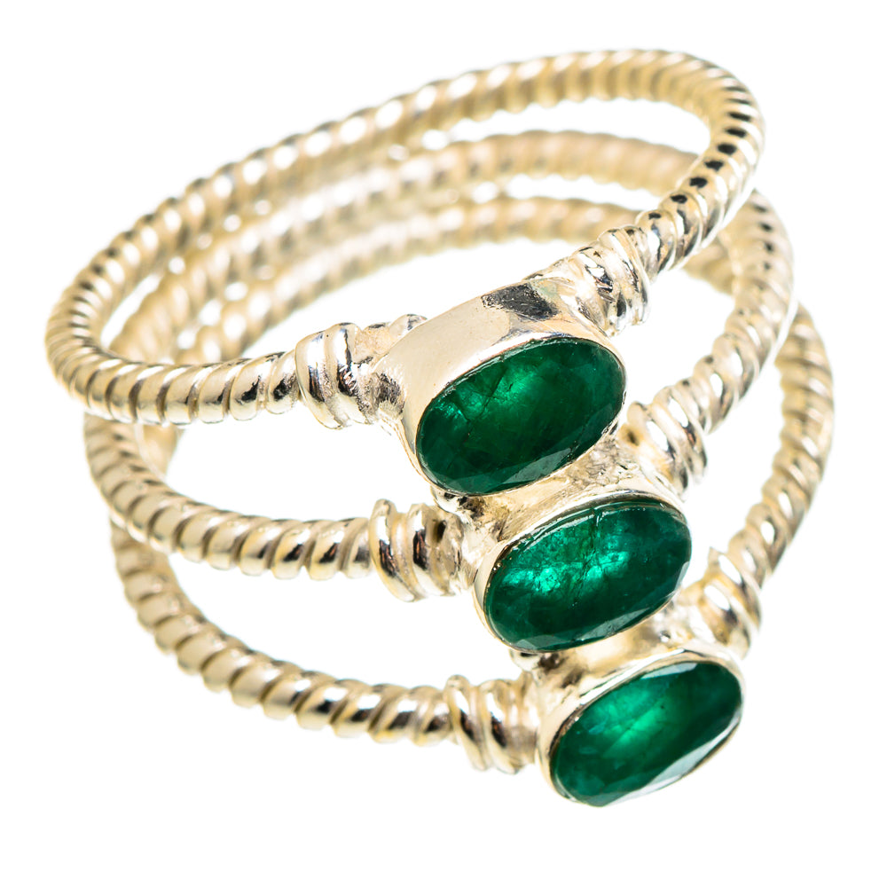 Zambian Emerald Rings handcrafted by Ana Silver Co - RING97264