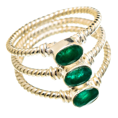 Zambian Emerald Rings handcrafted by Ana Silver Co - RING97264