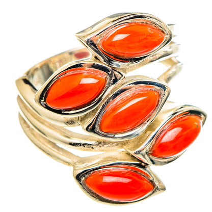 Mediterranean Red Coral Rings handcrafted by Ana Silver Co - RING97272
