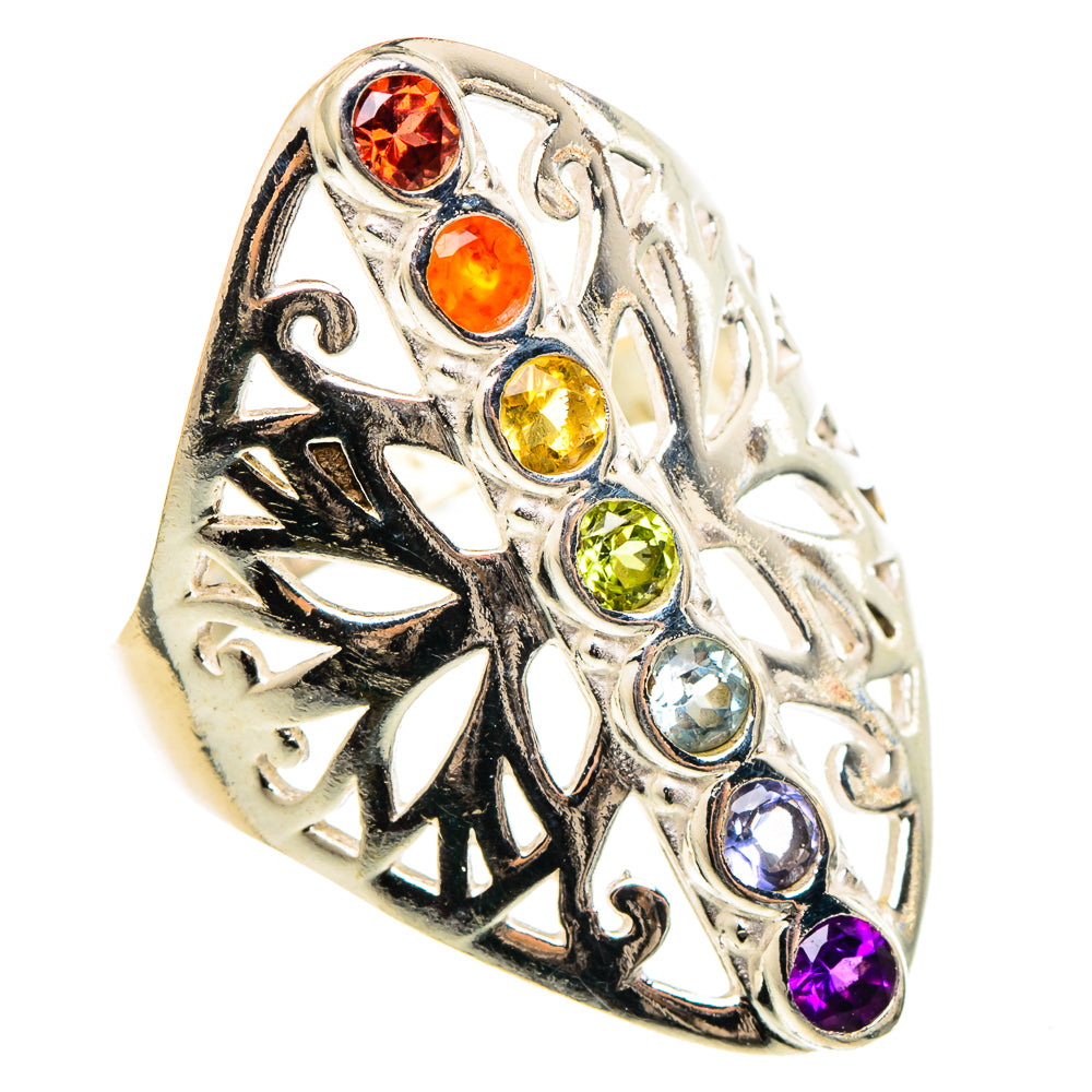 Multi-stone Chakra Rings handcrafted by Ana Silver Co - RING97281