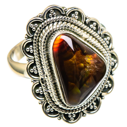 Mexican Fire Agate Rings handcrafted by Ana Silver Co - RING97415